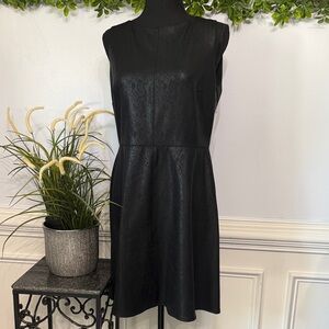 NWT Donna Morgan Black Snake Python Wet Look Print Fit Flare Dress 8